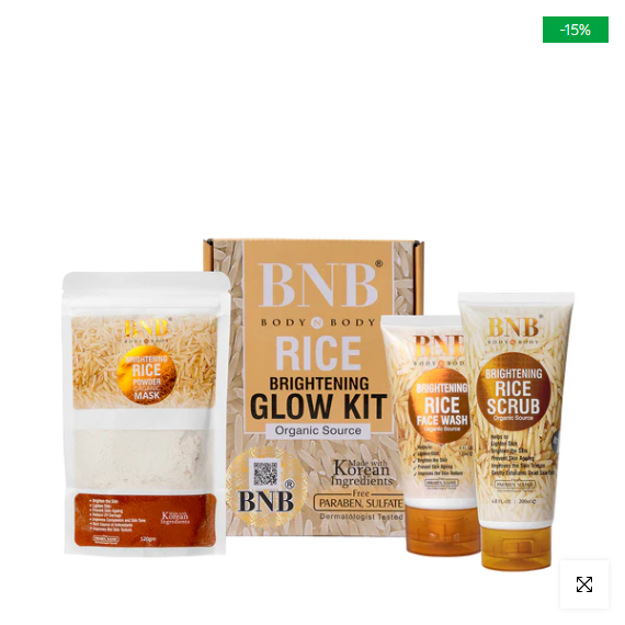 Bnb Whitening Rice Extract Bright & Glow Kit (with Box)